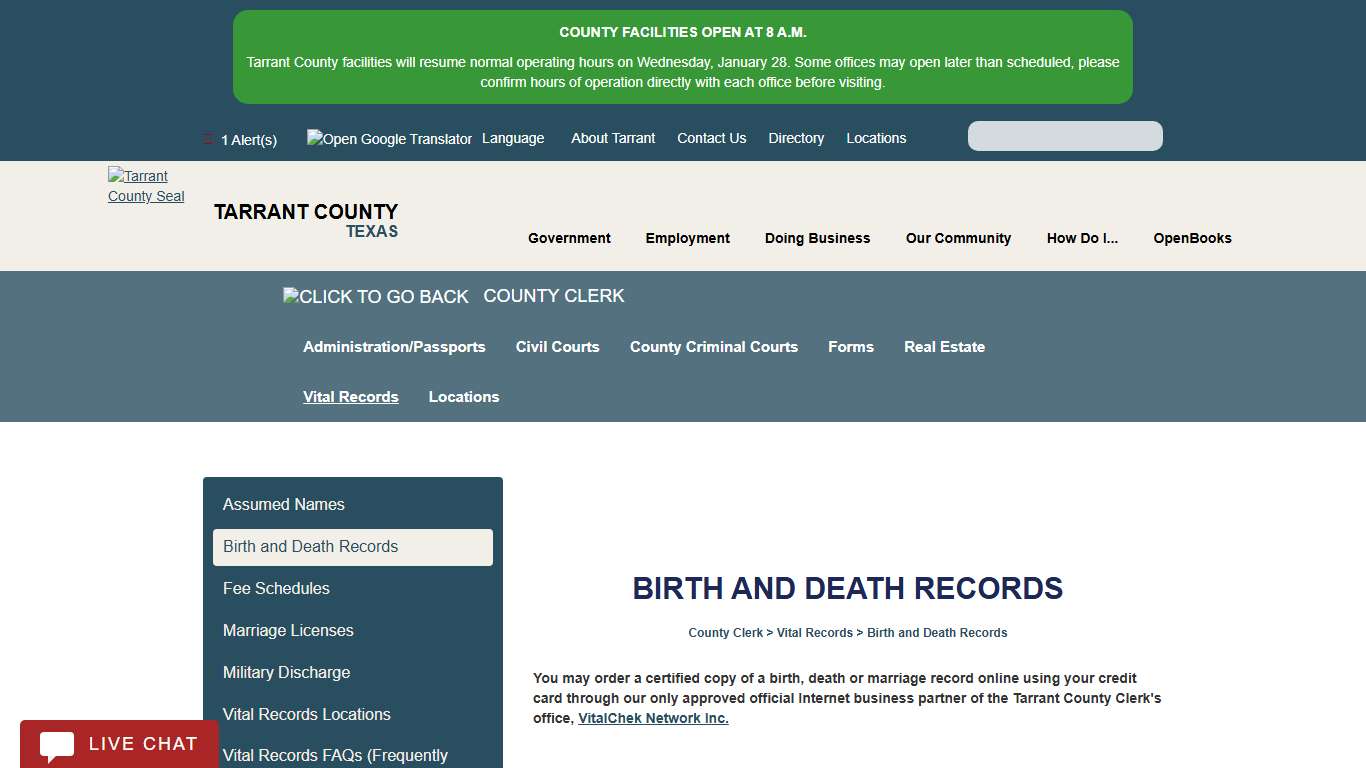 Birth and Death Records